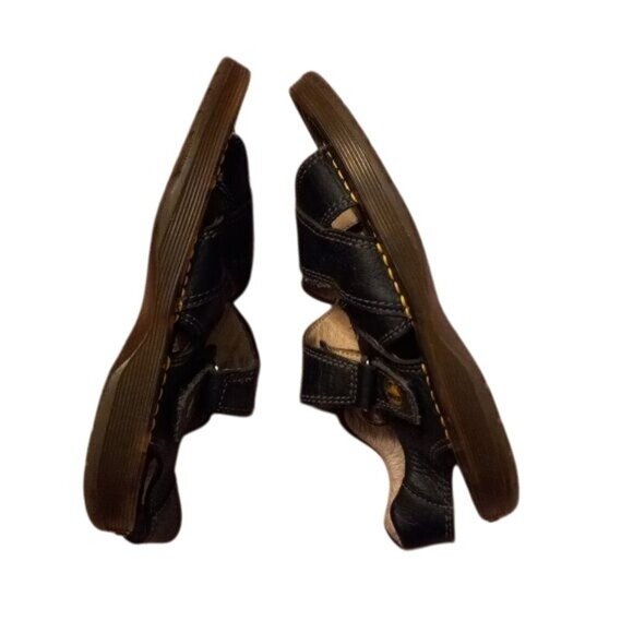 Dr. Martens Sz 13 Black Leather Childrens Sandals Open-Toe Made In England - Picture 9 of 14